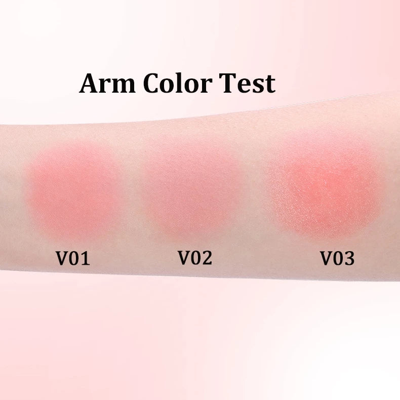 VEECCI Powder Blusher Monochrome Cardboard Natural Pink Smooth Colored Texture Heart Mouse