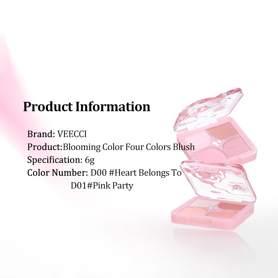 VEECCI Powder Blusher Highlight 4 in 1 Cream Matte Multi Purpose (6g)