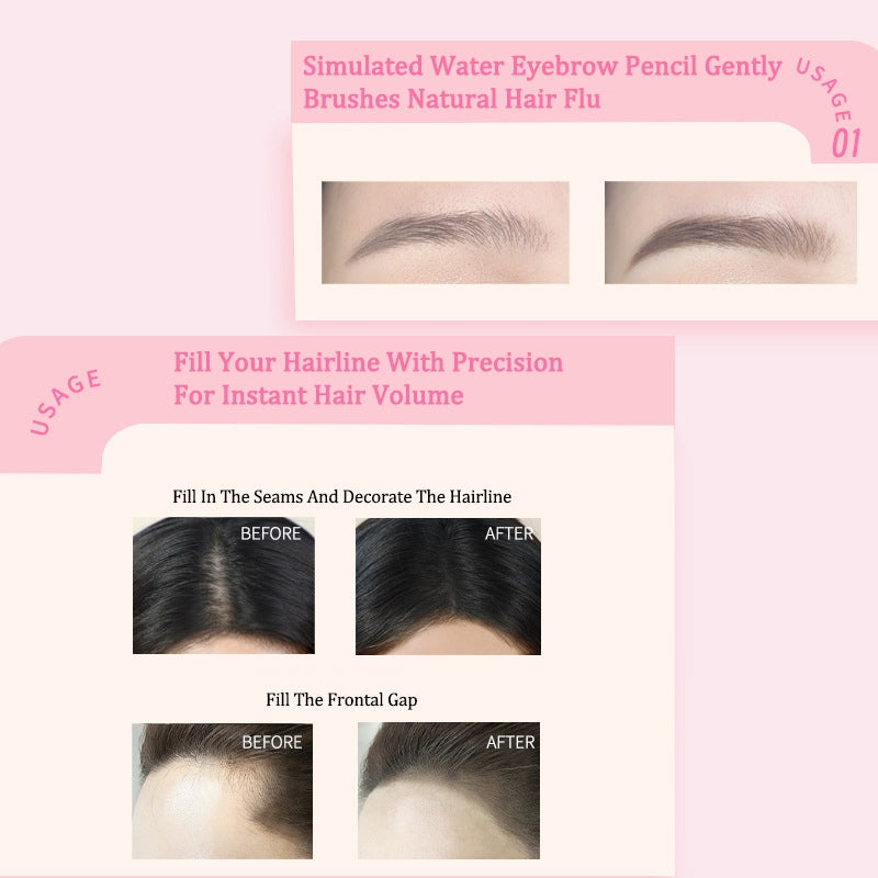 VEECCI Eyebrow Pencil To Increase Hairline 2 In 1 Looks Natural Multi-Purpose Waterproof