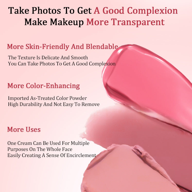 VEECCI Powder Blusher Monochrome Cardboard Natural Pink Smooth Colored Texture Heart Mouse