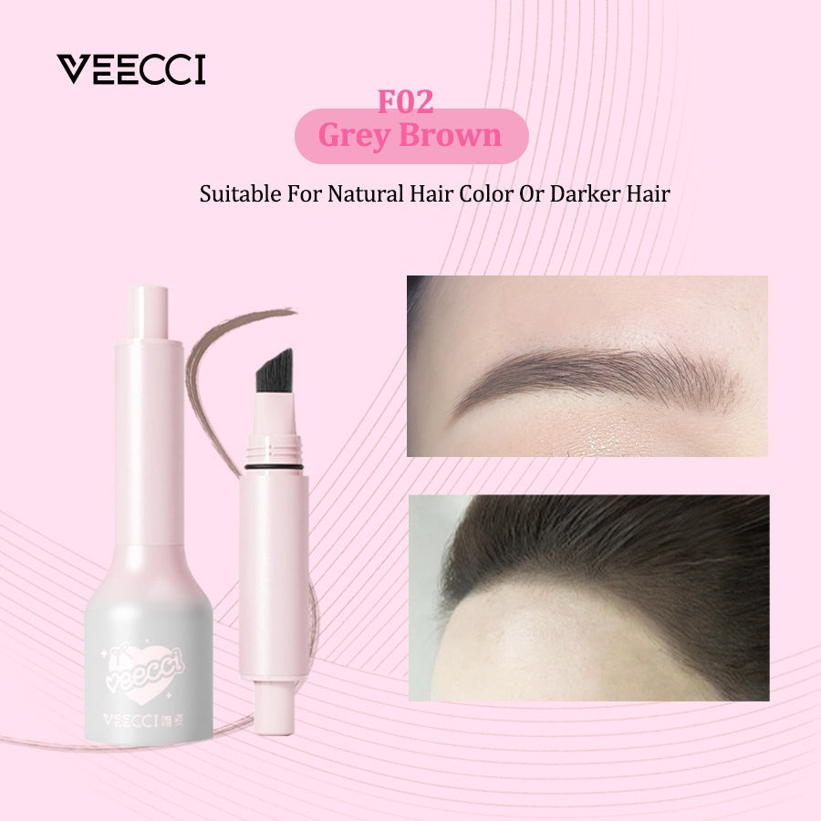 VEECCI Eyebrow Pencil To Increase Hairline 2 In 1 Looks Natural Multi-Purpose Waterproof
