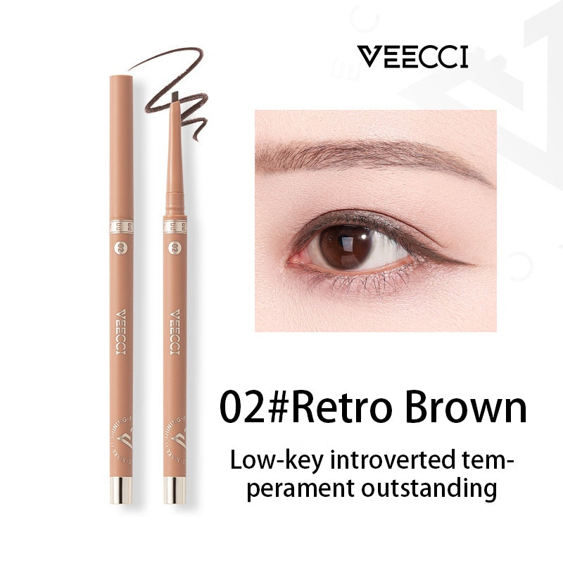 VEECCI Eyeliner Gel Pen Waterproof Sweat Resistant Durable - Brown