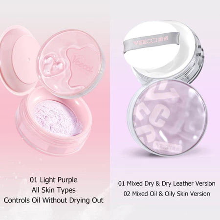 VEECCI Loose Powder Oil Control Matte Waterproof Lasting 8 Hour with Face Powder Puff 6.5g