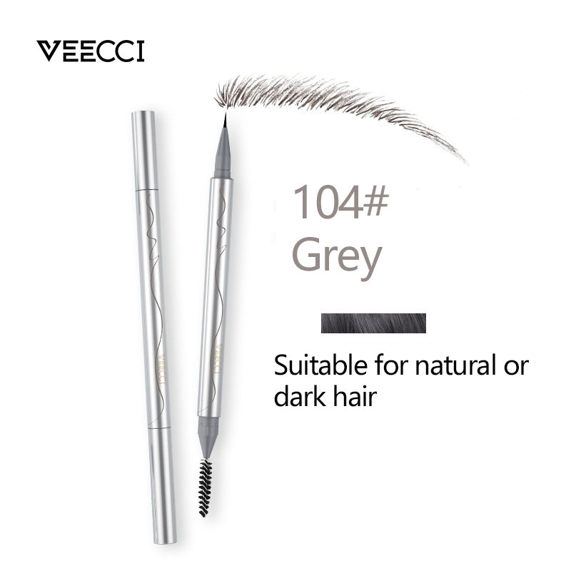 VEECCI Eyebrow Pencil Ultra Fine Brush Double Head Smooth Long Lasting Tint Natural 0.45ml