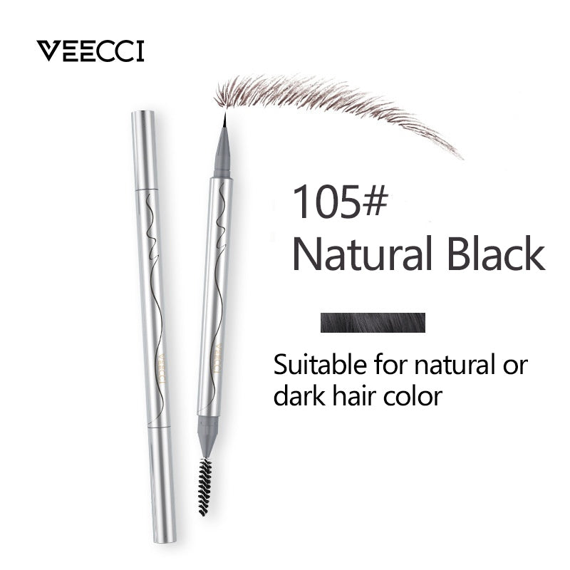 VEECCI Eyebrow Pencil Ultra Fine Brush Double Head Smooth Long Lasting Tint Natural 0.45ml