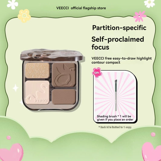 VEECCI Contour Highlight Palette Brightens Skin Tone Natural Long-lasting Waterproof Makeup 8g