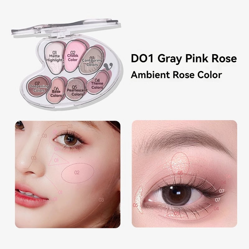 VEECCI The Great Artist Eyeshadow Matte Shimmer Seven Colors Multipurpose Portable Eye Shadow Palette 6.5g