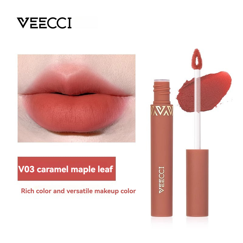 VEECCI Lipstick Velvet Lip Gloss Waterproof Long Lasting Lip Tint High Pigment Smooth Cosmetic