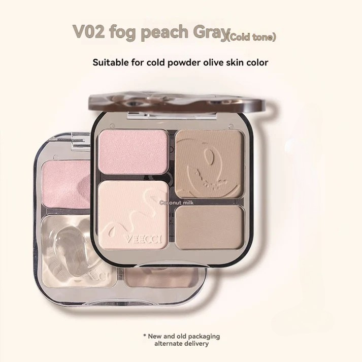 VEECCI Contour Highlight Palette Brightens Skin Tone Natural Long-lasting Waterproof Makeup 8g