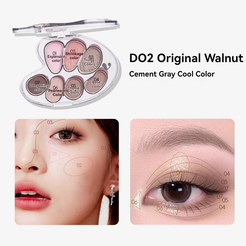 VEECCI The Great Artist Eyeshadow Matte Shimmer Seven Colors Multipurpose Portable Eye Shadow Palette 6.5g