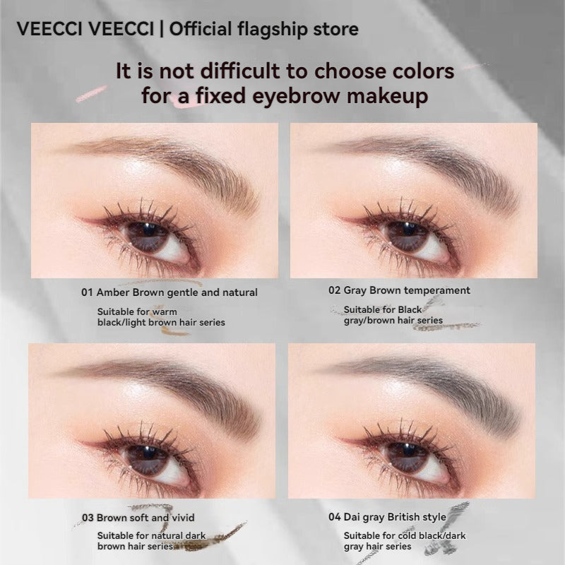 VEECCI Velvet Mist Powder Eyebrow Pencil Not Easy To Smudge Lasting Waterproof (0.22g)