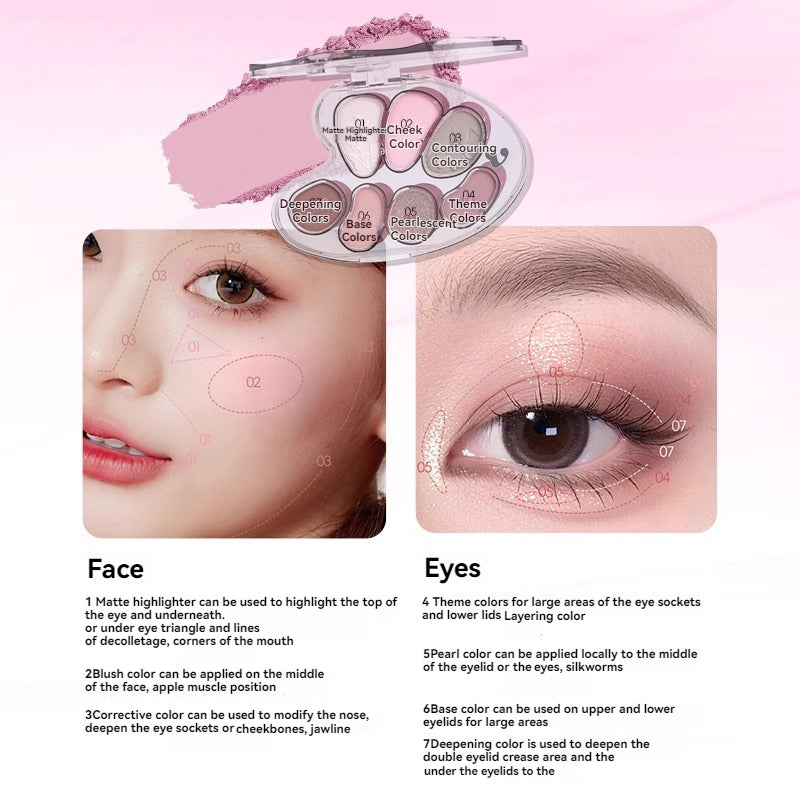 VEECCI The Great Artist Eyeshadow Matte Shimmer Seven Colors Multipurpose Portable Eye Shadow Palette 6.5g