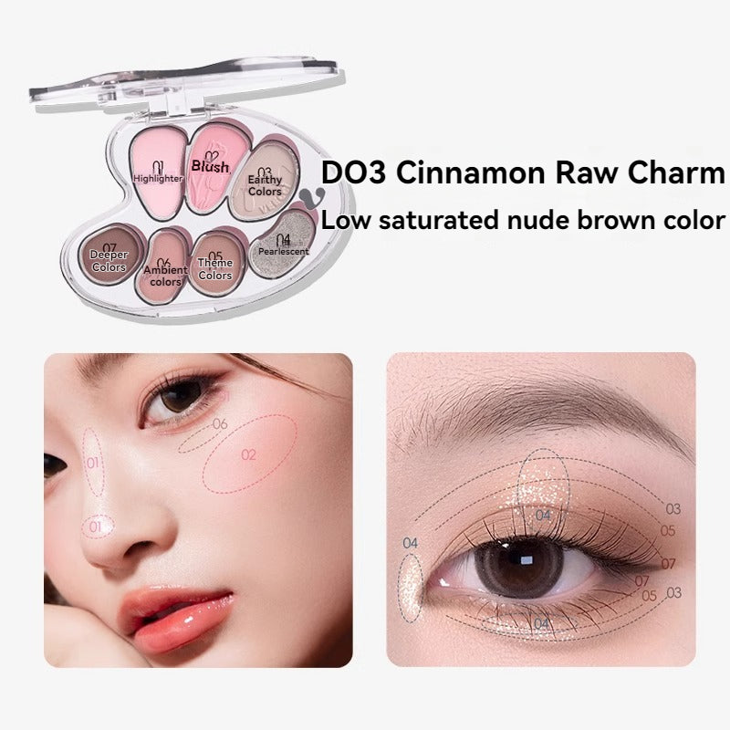 VEECCI The Great Artist Eyeshadow Matte Shimmer Seven Colors Multipurpose Portable Eye Shadow Palette 6.5g