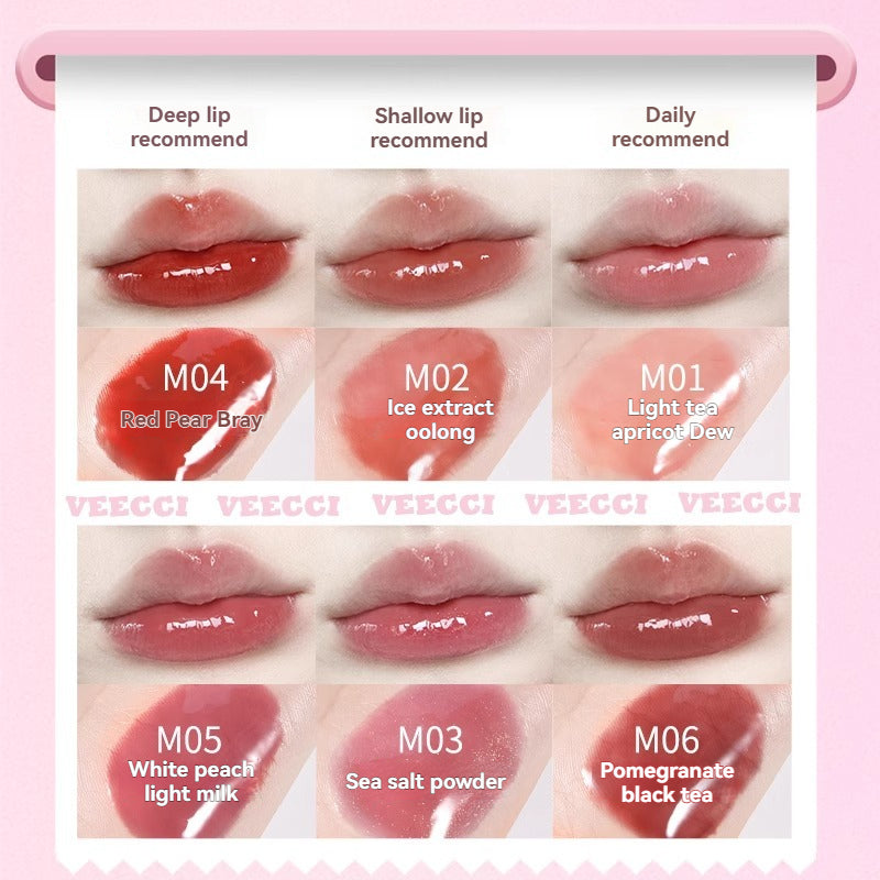 VEECCI Lip Gloss & Lip Glaze Lipstick Oil Moisturizing Nude Color Does Not Take Off Makeup