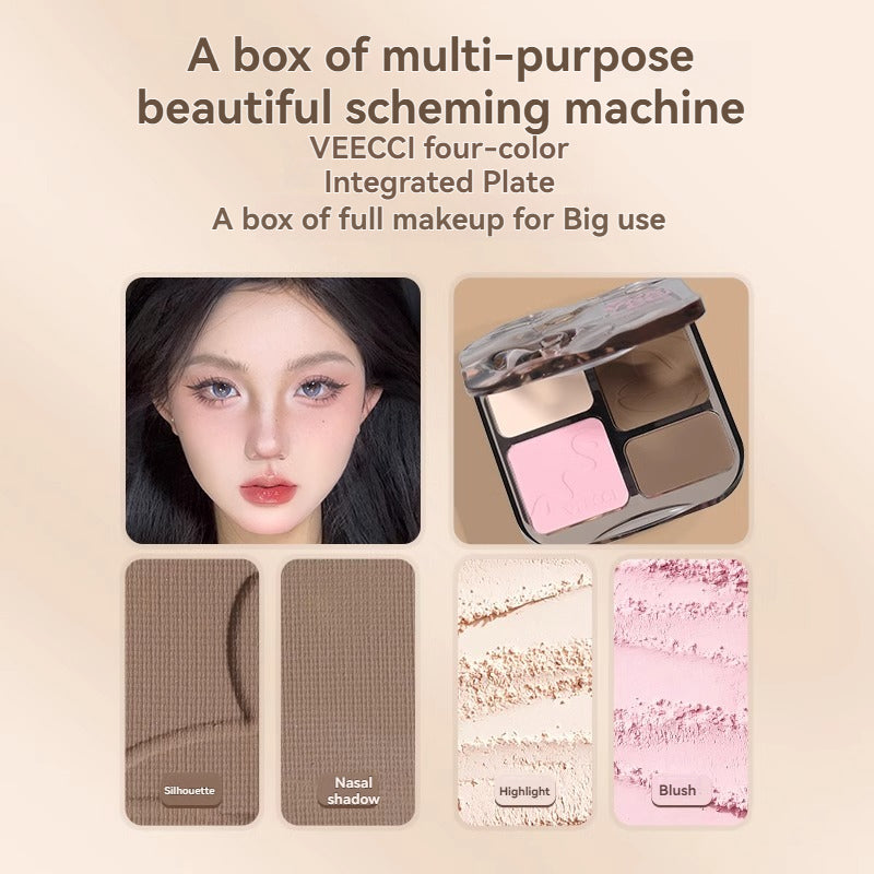 VEECCI Contour Highlight Palette Brightens Skin Tone Natural Long-lasting Waterproof Makeup 8g
