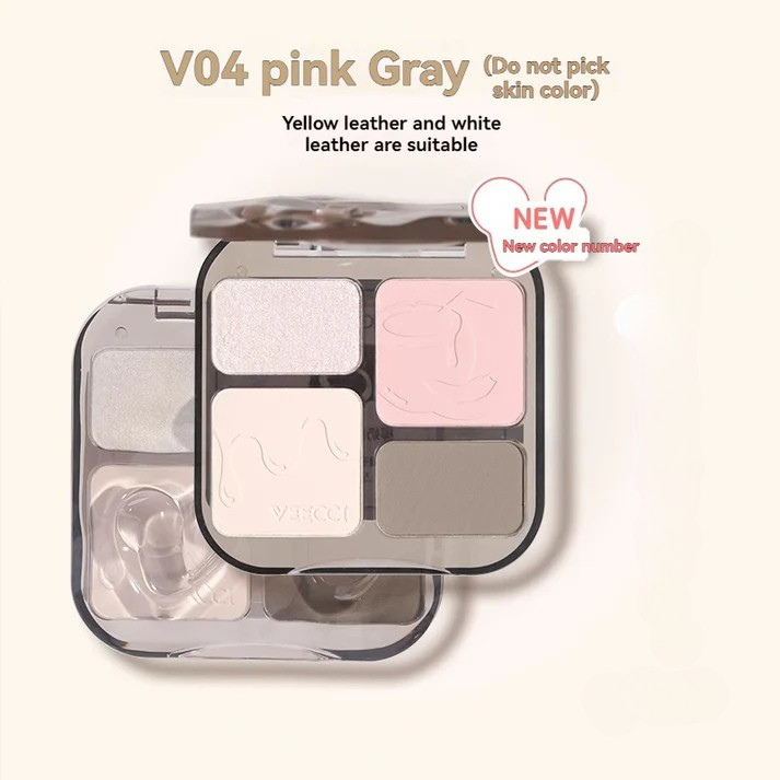 VEECCI Contour Highlight Palette Brightens Skin Tone Natural Long-lasting Waterproof Makeup 8g