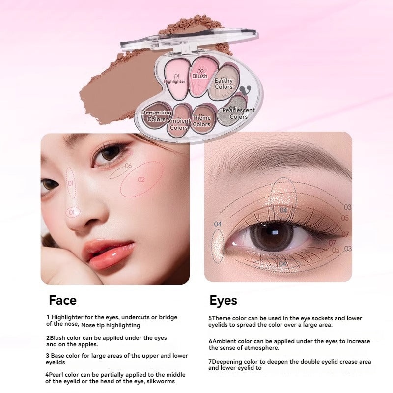 VEECCI The Great Artist Eyeshadow Matte Shimmer Seven Colors Multipurpose Portable Eye Shadow Palette 6.5g