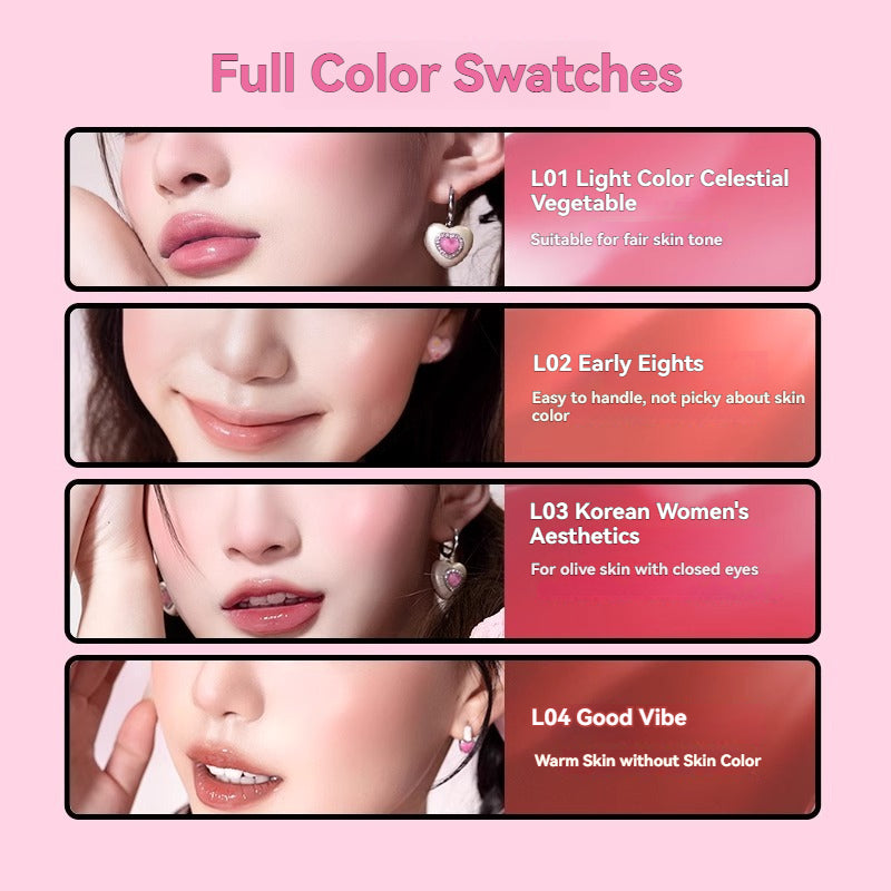 VEECCI Pudding Lip & Cheek Multi-Purpose Balm Lipstick Blusher luster Multipurpose 2 in1 Whitening Nature Non-stick Portable (5g)