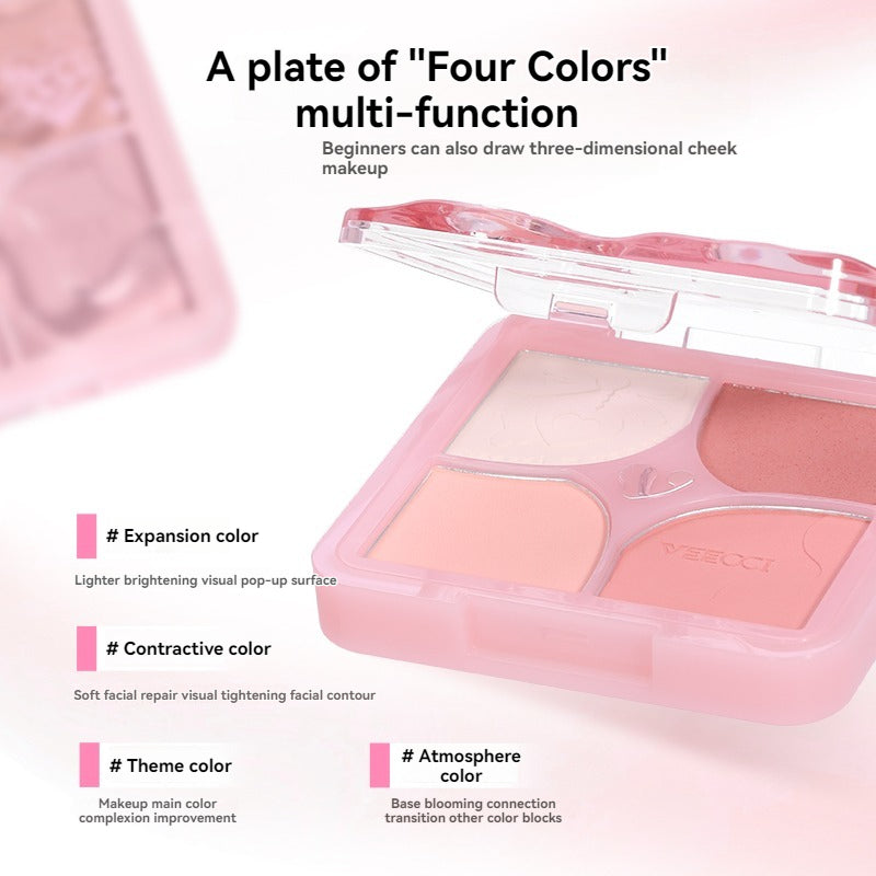 VEECCI Powder Blusher Highlight 4 in 1 Cream Matte Multi Purpose (6g)