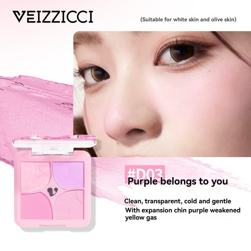 VEIZZICCI Powder Blusher Highlight 4 in 1 Cream Matte Multi Purpose (6g)(副本)
