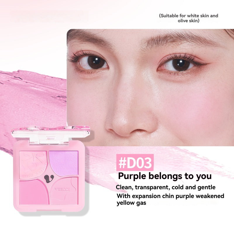 VEECCI Powder Blusher Highlight 4 in 1 Cream Matte Multi Purpose (6g)