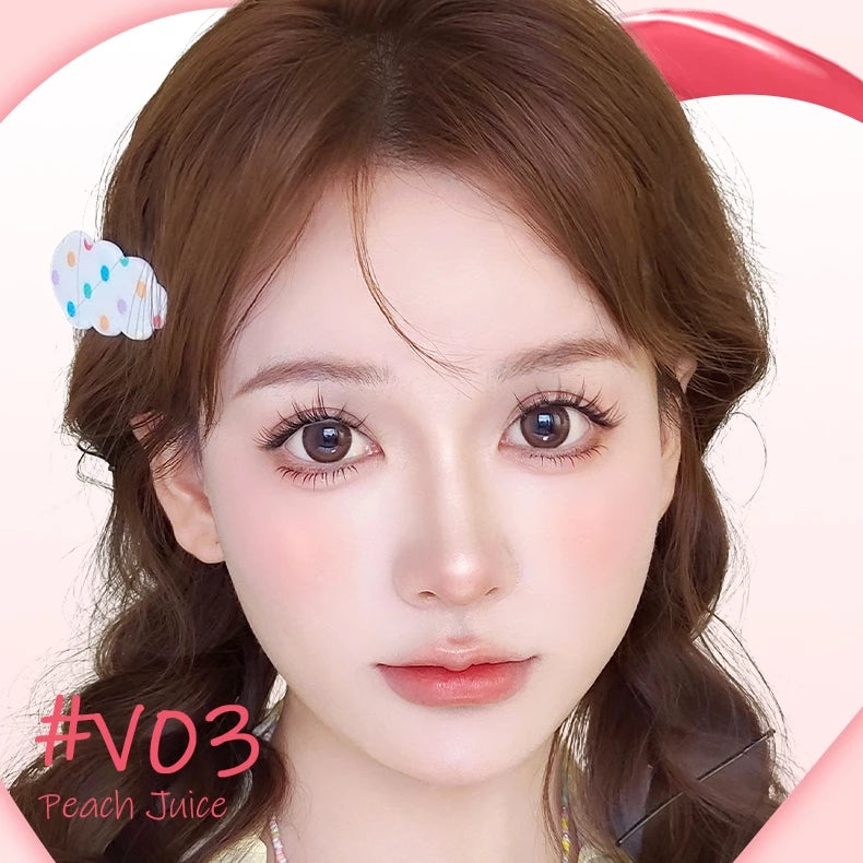 VEECCI Powder Blusher Monochrome Cardboard Natural Pink Smooth Colored Texture Heart Mouse
