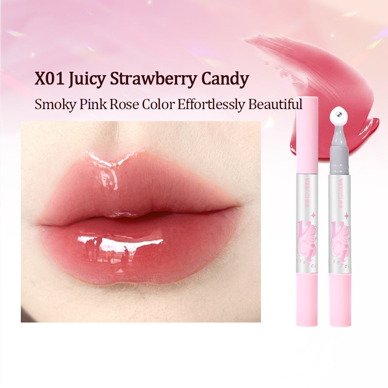 VEECCI Lip Gloss Shine Moisturizing Whitening Non-Stick Cup Lasting Six Colors Lipstick 2g