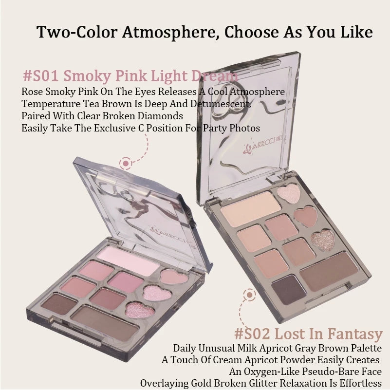 VEECCI Eye Shadow Board 10 Pink Durable Smooth (4.2g)