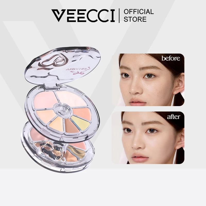 VEECCI silky smooth seven-color concealer palette conceals flaws without leaving any marks
