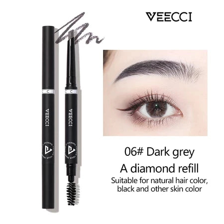VEECCI Extremely Fine Diamond Shaped Eyebrow Pencil Waterproof Long-Lasting And Sweat Resistant