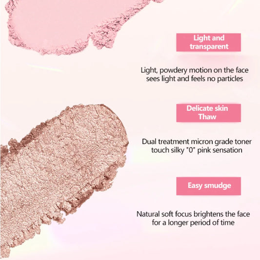 VEECCI Powder Blusher Palette Bright Pink Highlight Matte 4 in 1 Tone Natural Nude (9g)