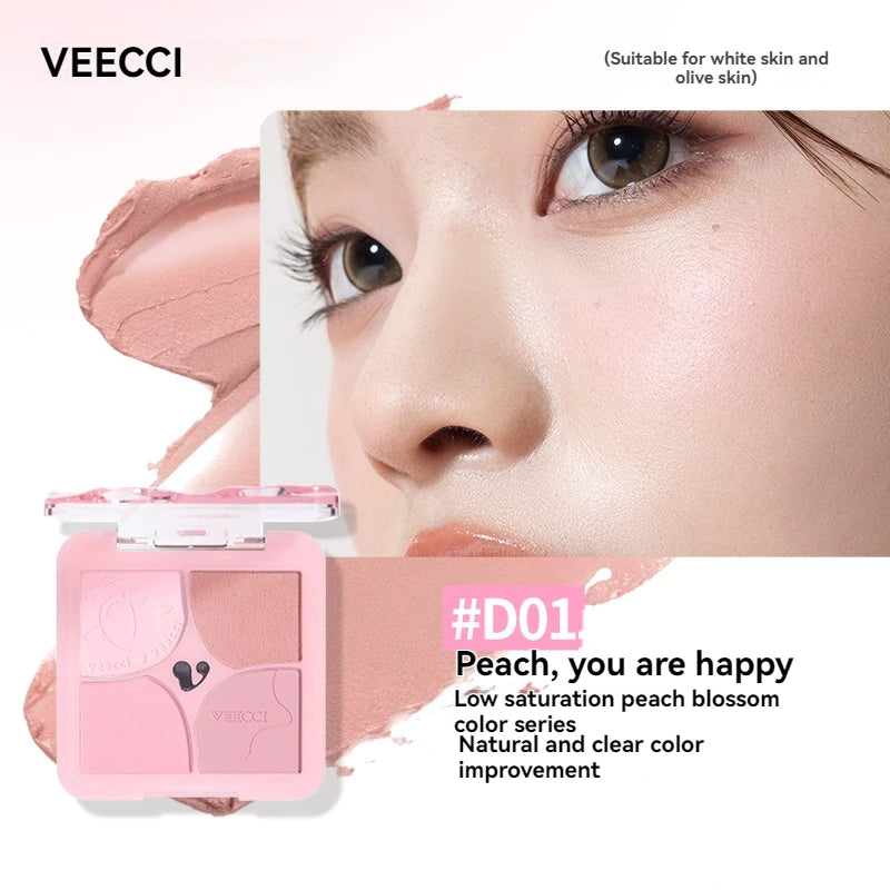 VEECCI Powder Blusher Highlight 4 in 1 Cream Matte Multi Purpose (6g)
