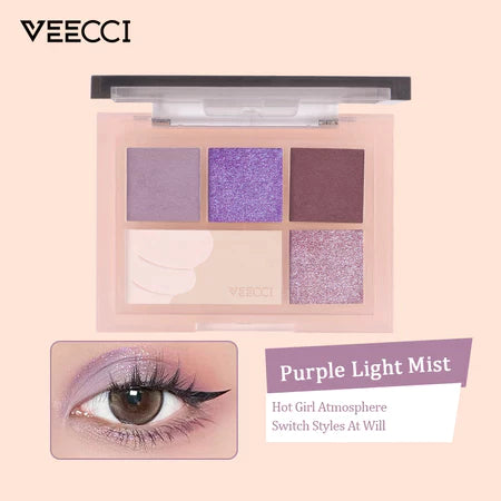 VEECCI Eye Shadow Board Pearl Sparkling Earth Suitable For Beginners - 5 Color (5.2g)