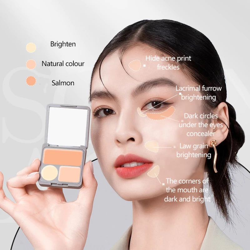 VEECCI Dark Concealer With Clear Beige, Green & Peach Shades (4.3g)