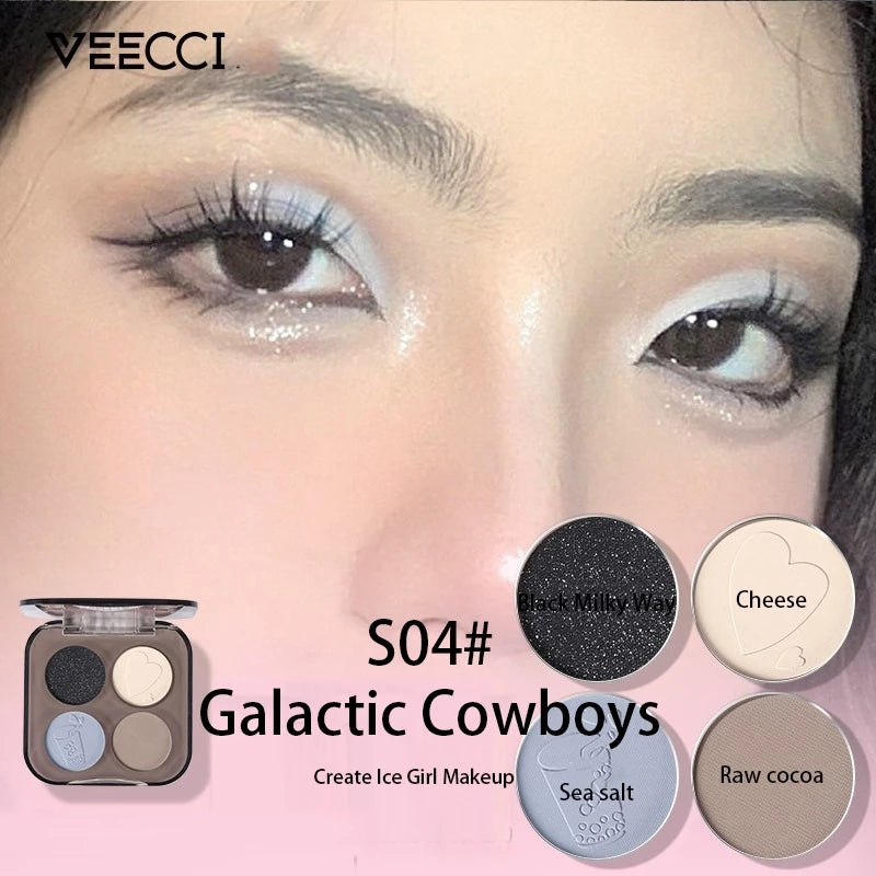 VEECCI Eyeshadow Palette Matte Glitter Shine Waterproof Long-Lasting (5.2g)