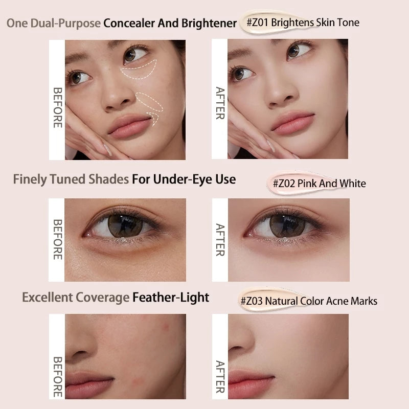 VEECCI Concealer Thin Fits Well Does Not Get Stuck Comes With Brush Head Easy To Use 3.8g