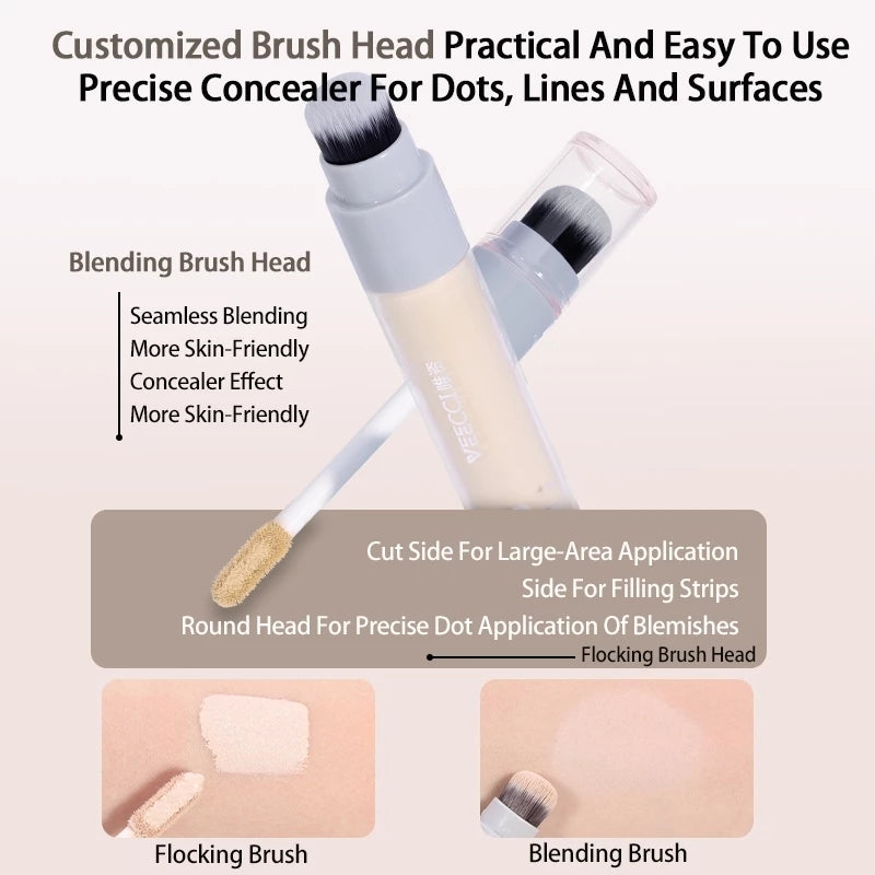VEECCI Concealer Thin Fits Well Does Not Get Stuck Comes With Brush Head Easy To Use 3.8g