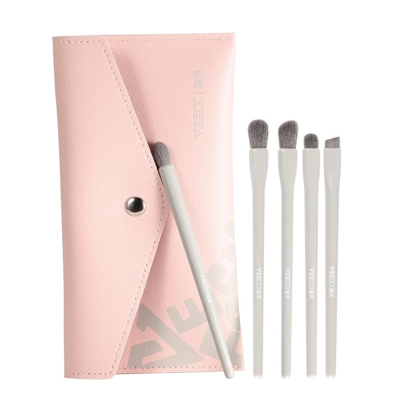 VEECCI Cosmetic Brush Set With Belt Storage Bag (5 Pcs)