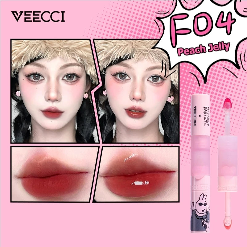 VEECCI Friend Rabbit Lip Glaze With Double Head Waterlight Moisturizing (4g)