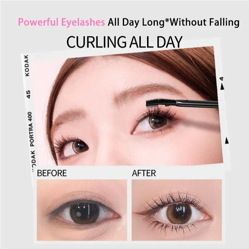 VEECCI Mascara Feather-light Dense Long-Lasting Two-way Brush Head Eyelash Extensions (4.5g)