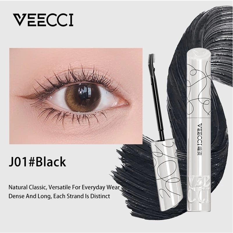 VEECCI Mascara Feather-light Dense Long-Lasting Two-way Brush Head Eyelash Extensions (4.5g)