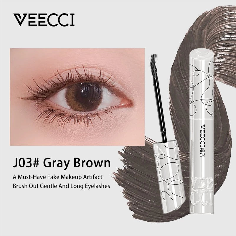 VEECCI Mascara Feather-light Dense Long-Lasting Two-way Brush Head Eyelash Extensions (4.5g)
