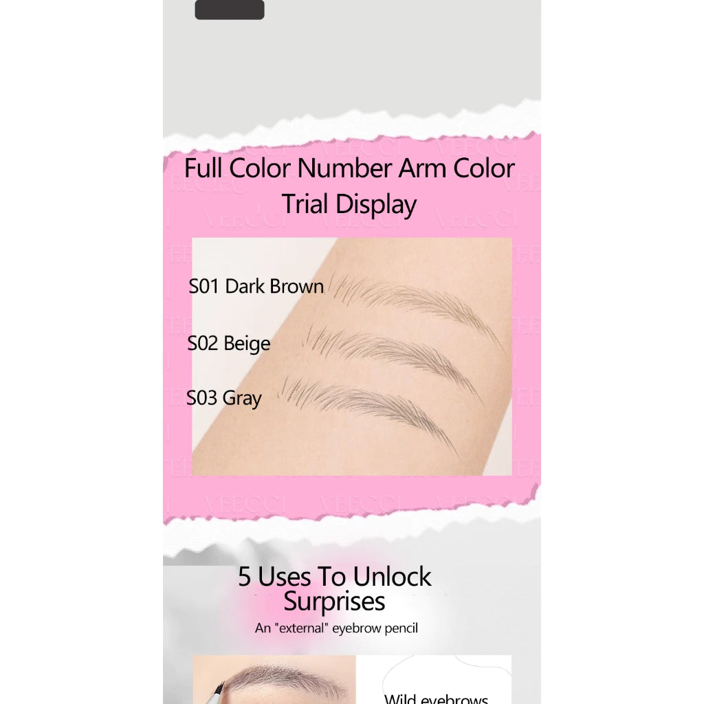 VEECCI Four-claw Eyebrow Pencil Waterproof Sweatproof Non-Smudge (0.55ml)