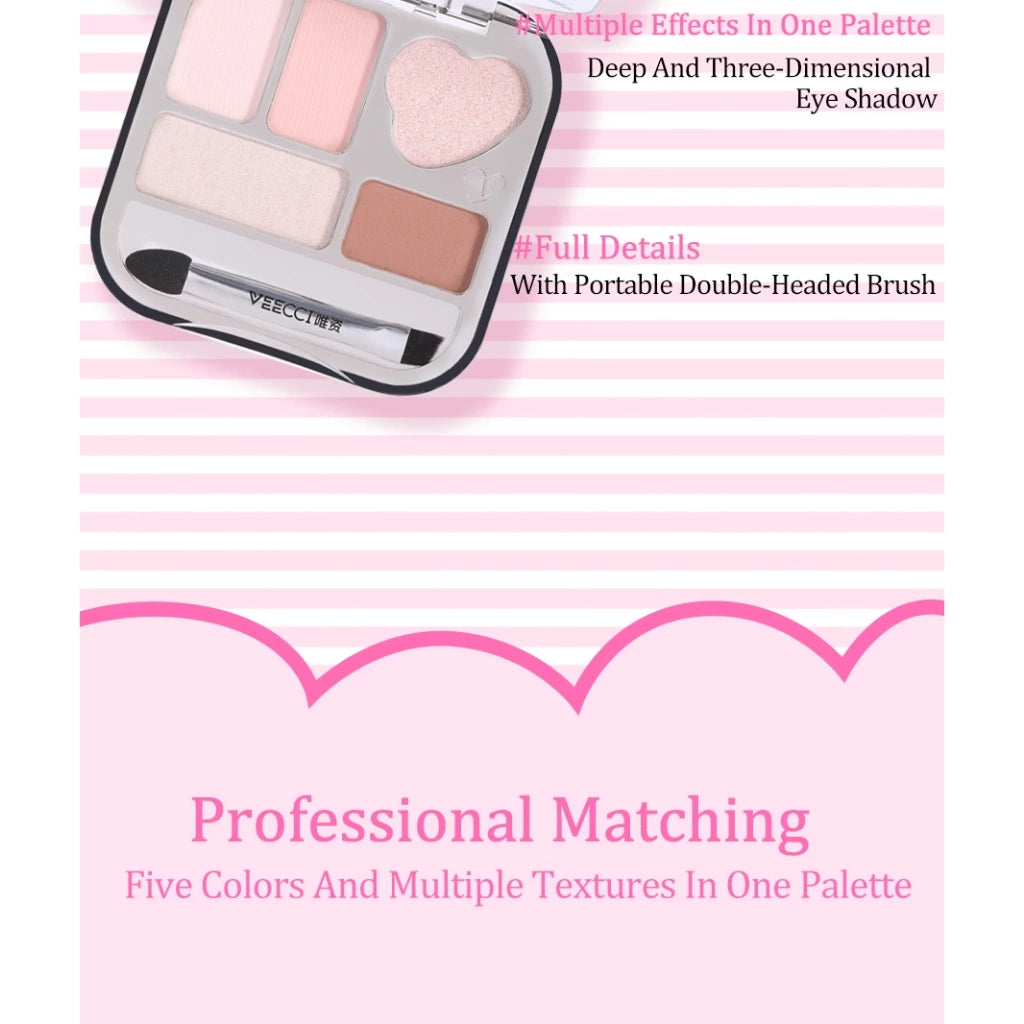 VEECCI Eyeshadow Bring Brush Painting Eye Bags Eyebrow Versatile 3 Textures - 5 Colors (4g)