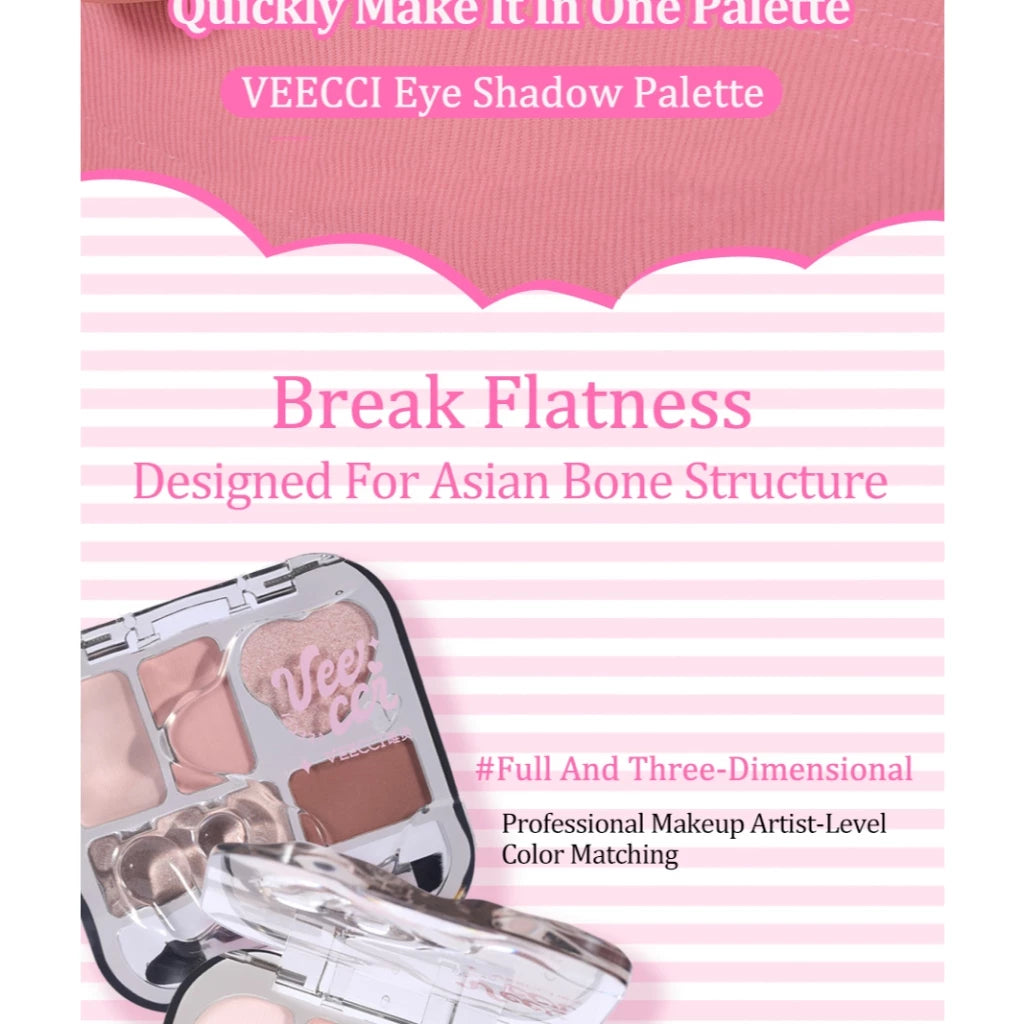 VEECCI Eyeshadow Bring Brush Painting Eye Bags Eyebrow Versatile 3 Textures - 5 Colors (4g)