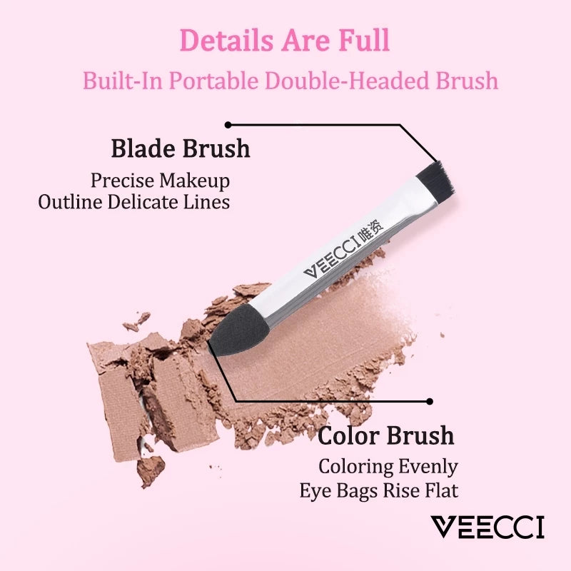 VEECCI Eyeshadow Bring Brush Painting Eye Bags Eyebrow Versatile 3 Textures - 5 Colors (4g)