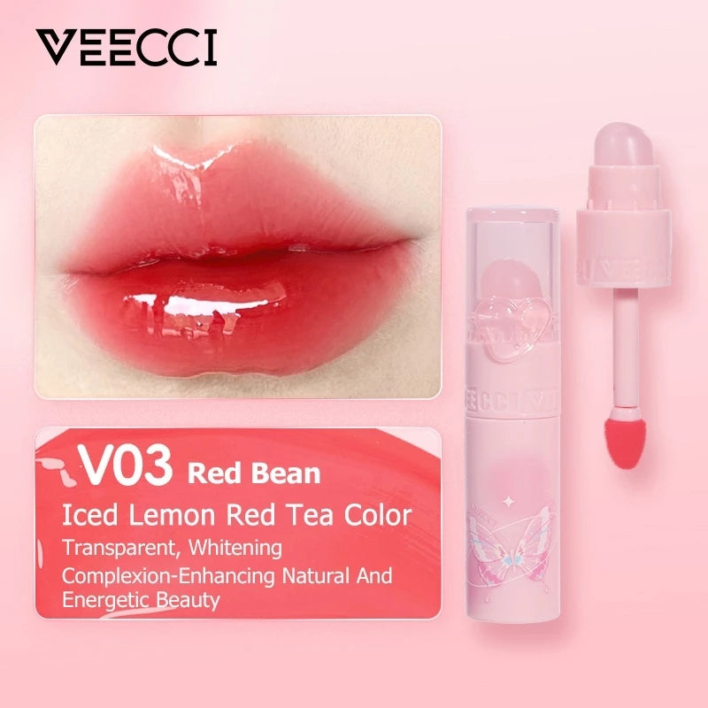 VEECCI Lip Gloss Glossy Clear And Transparent Non-Stick Long-Lasting Moisturizing