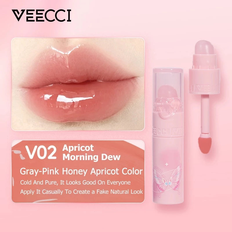 VEECCI Lip Gloss Glossy Clear And Transparent Non-Stick Long-Lasting Moisturizing