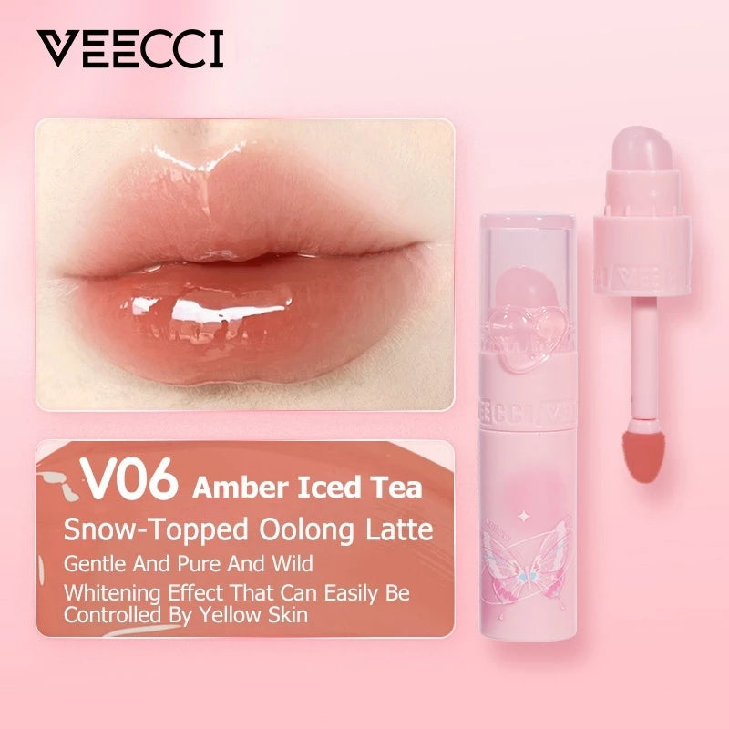 VEECCI Lip Gloss Glossy Clear And Transparent Non-Stick Long-Lasting Moisturizing