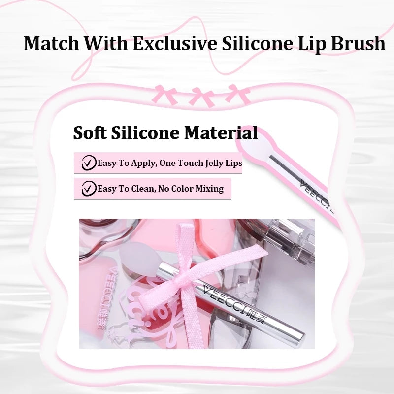 VEECCI Lip Gloss Color Palette Five Colors Glossy Versatile Non-Stick Cup Nature Lasting